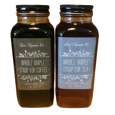 Whole Maple Syrup Pair - One for Coffee, One for Tea
