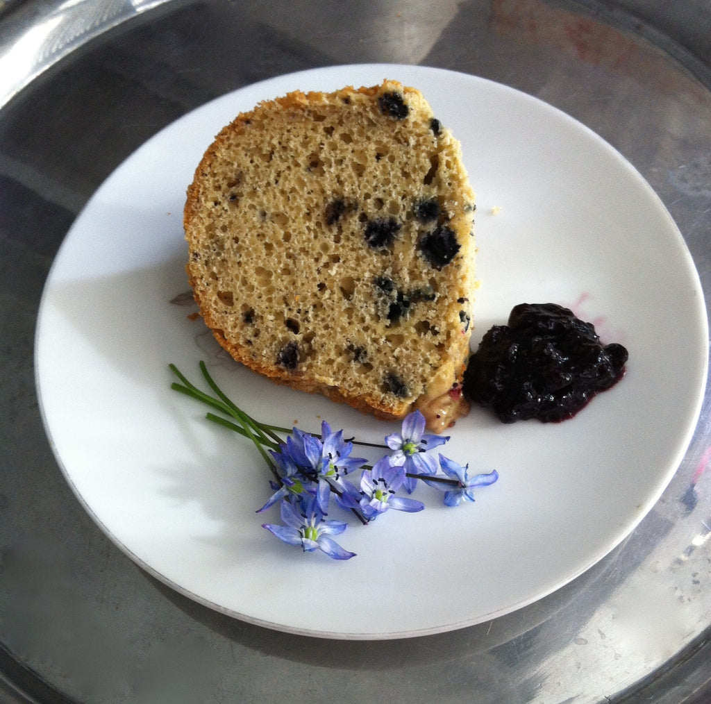 Blueberry Breakfast Bundt Cake Made with Maple Run Emporium Pancake Mix