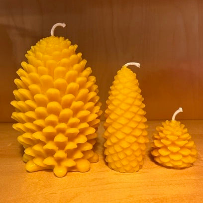 Pinecone Beeswax Candles