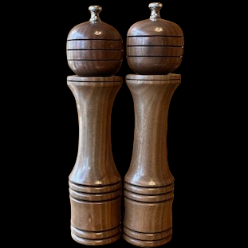 Salt and Pepper Mill Set Black Walnut Wood 10"