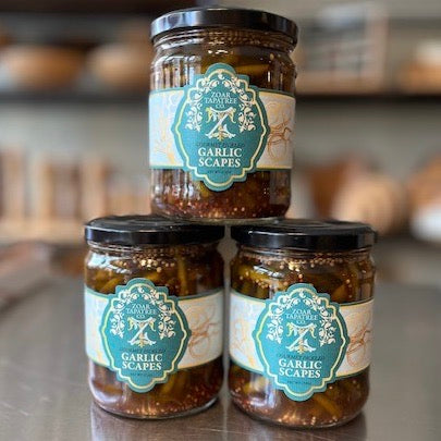 Pickled Garlic Scapes with Maple
