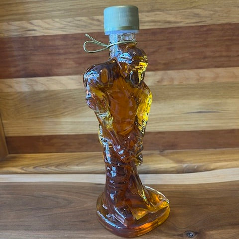Maple Syrup in Glass Hockey Player Bottle