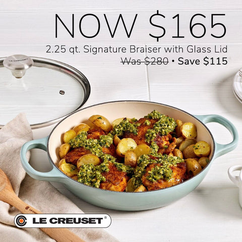 Le Creuset 2.25 Qt. Signature Braiser with Glass Lid