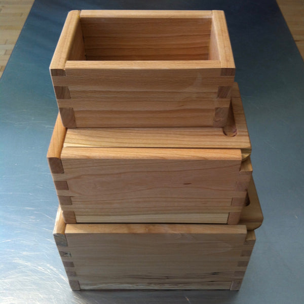 Nested Set of Three Boxes with Beech and Cherry