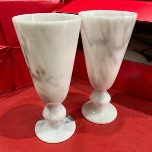 Fluted Marble Goblet Set