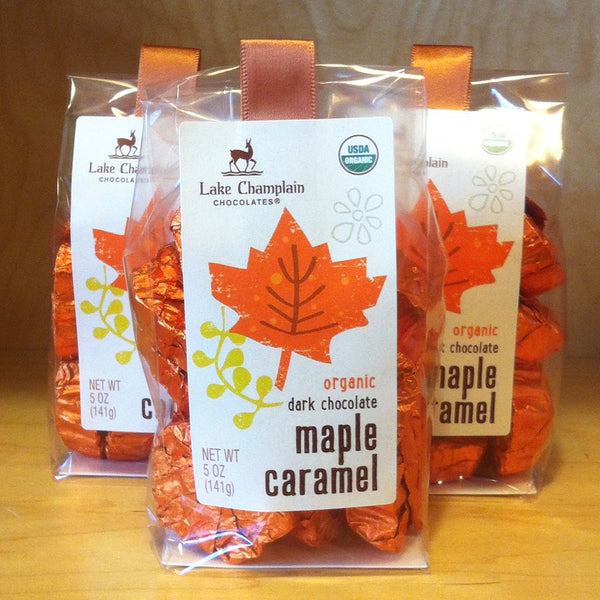 Dark Chocolate Maple Caramel Leaves