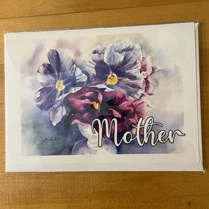 Mother's Day Card "Pansies with Wine Glass"