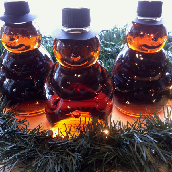 Maple Syrup in Snowman Glass Bottle